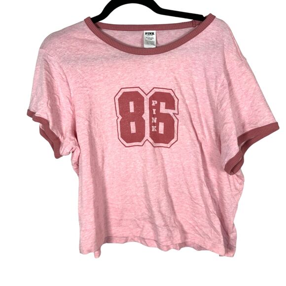 Victoria's Secret Retro Heather Bloom Pink Baseball Ringer Tee XXL NEW with Tags - Picture 5 of 6